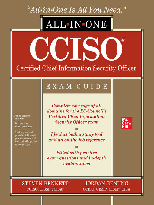 Title details for CCISO Certified Chief Information Security Officer All-in-One Exam Guide by Steven Bennett - Available